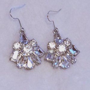 rhinestone drop pierced earrings